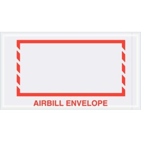 BOX PACKAGING Panel Face Envelopes, "Airbill Envelope" Print, 10"L x 5-1/2"W, Red, 1000/Pack PL484